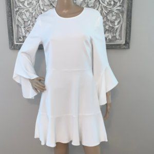 NWT STUNNING A.L.C White Boho Dress w/Bell Sleeves